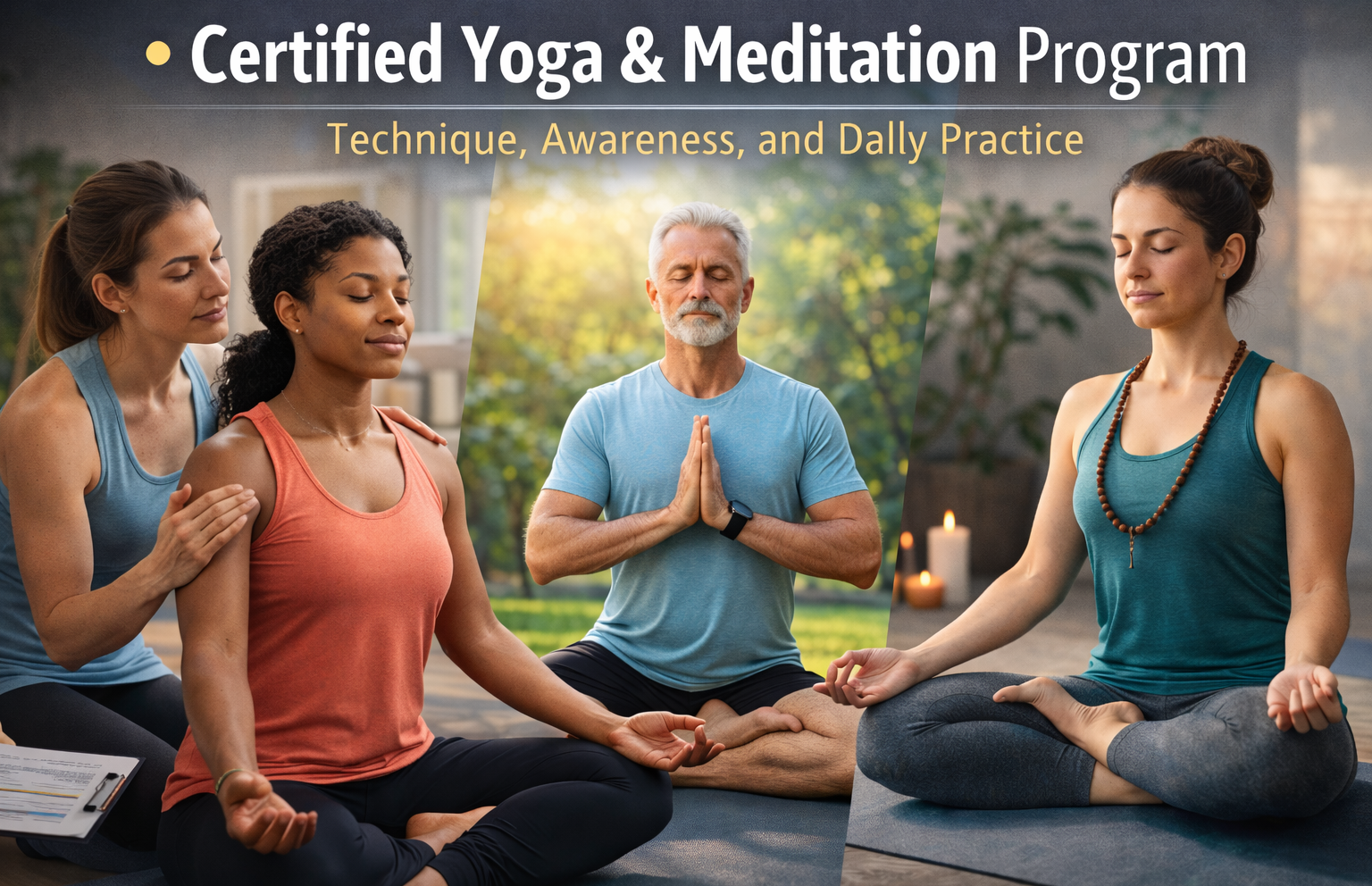 Certificate in Certified Yoga & Meditation Program: Technique, Awareness, and Daily Practice